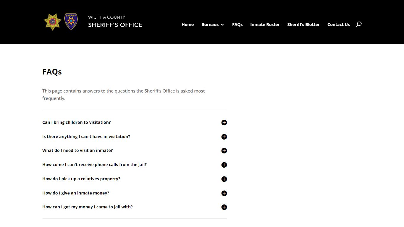 FAQs | Wichita County Sheriff's Office